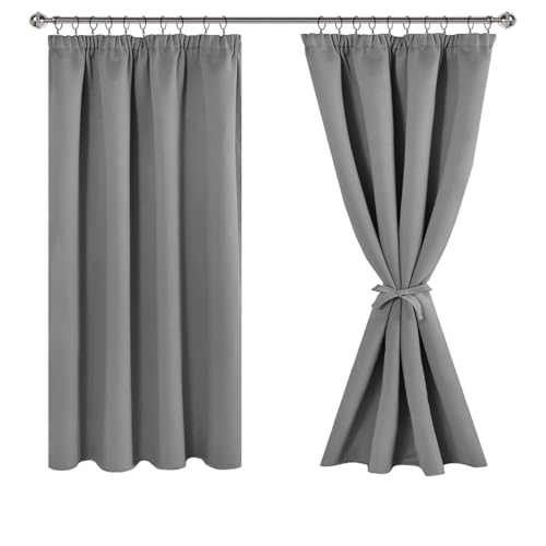 JIUZHEN Vorhang Blickdicht Gardinen mit kräuselband Verdunklungsvorhänge Vorhänge Wohnzimmer Gardinen Schlafzimmer Thermovorhang Grau H137 x B167 cm 2er Set JIUZHEN Vorhang Blickdicht Gardinen mit kräuselband Verdunklungsvorhänge Vorhänge Wohnzimmer Gardinen Schlafzimmer Thermovorhang Grau H137 x B167 cm 2er Set von JIUZHEN