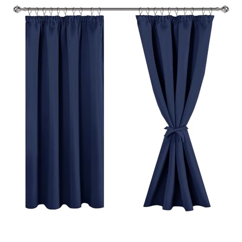 JIUZHEN Verdunklungsvorhänge Gardinen mit kräuselband Vorhang Blickdicht Vorhänge Wohnzimmer Gardinen Schlafzimmer Thermovorhang Dunkelblau, H137 x B117 cm,2er Set JIUZHEN Verdunklungsvorhänge Gardinen mit kräuselband Vorhang Blickdicht Vorhänge Wohnzimmer Gardinen Schlafzimmer Thermovorhang Dunkelblau, H137 x B117 cm,2er Set von JIUZHEN