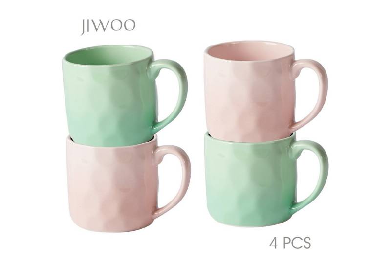 JIWOO Kaffeeservice 4er,380ml,Skandinavische Keramiktassen-Set,Kaffeebecher,Teebecher (4-tlg), 4 Personen, Keramik, Mikrowellen-und spülmaschinenfest,MattglasFarbverlauf,Minimalistisches JIWOO Kaffeeservice 4er,380ml,Skandinavische Keramiktassen-Set,Kaffeebecher,Teebecher (4-tlg), 4 Personen, Keramik, Mikrowellen-und spülmaschinenfest,MattglasFarbverlauf,Minimalistisches von JIWOO