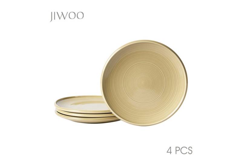 JIWOO Dessertteller 4er,Ø21.5cm,Keramik,Essteller,Pastateller,Minimalistisches Design, (4 St), Hochwertiges Keramik von JIWOO