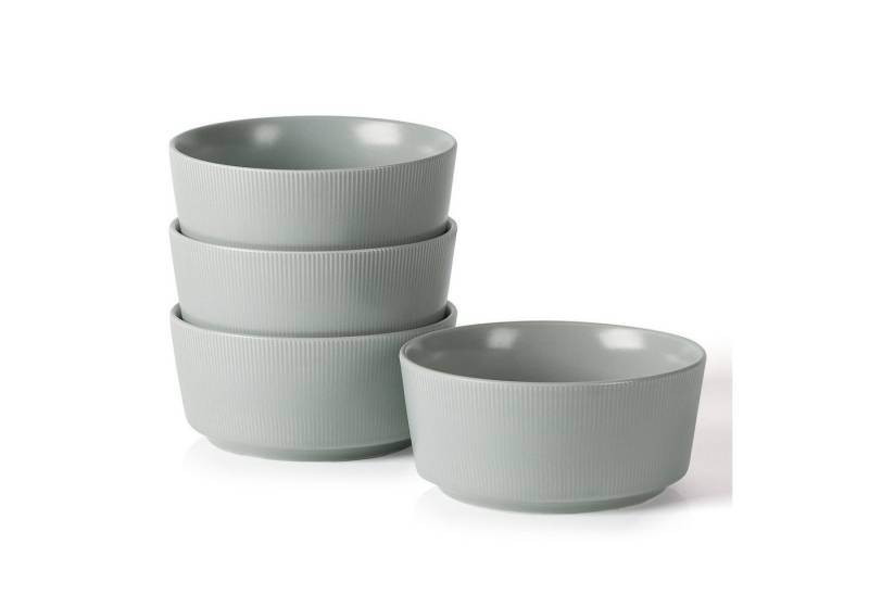 JIWOO Geschirr-Set 12teiliges Matte Oberfläche, Zeitlose Optik, Dezente Rillenstruktur (4-tlg), 4 Personen, Keramik, für 4 Personen von JIWOO