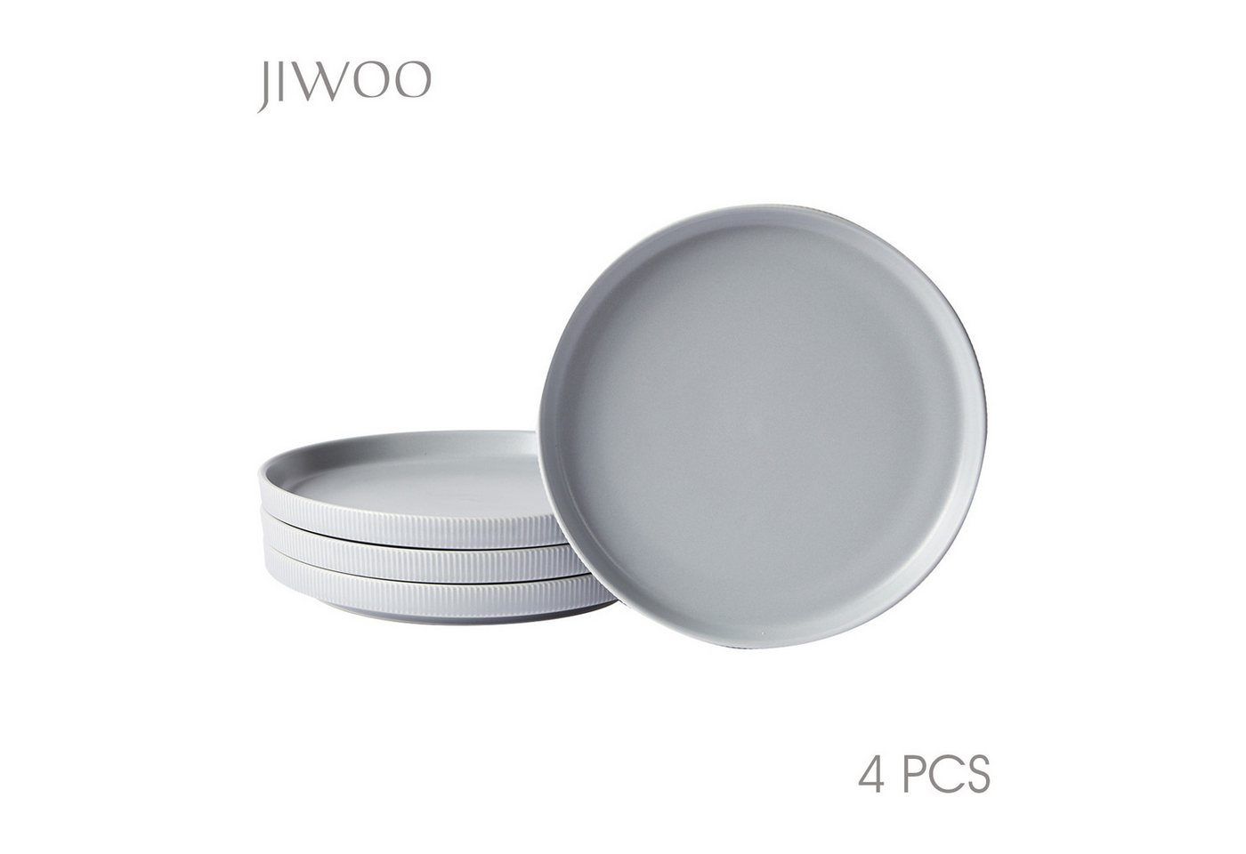 JIWOO Kuchenteller 4pcs 8inch Tellerset,Pastateller,Salatteller,Dessertteller,Brotteller, (4 St), Hochwertiges Keramik,Leichter Luxus von JIWOO