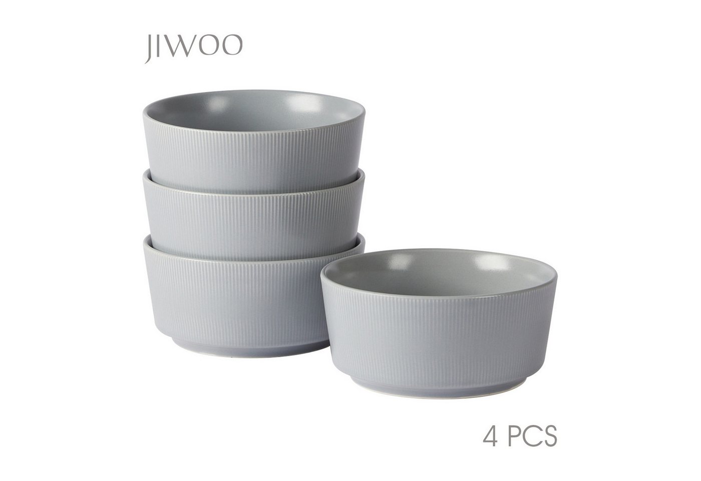 JIWOO Schüssel 4er,6 inch,Schüssel-Set,Salatschüssel,Obstschale,Müslischüssel, Hochwertiges Keramik, (Schüssel-Set, 4-tlg), Großes Fassungsvermögen, rutschfest und langlebig von JIWOO