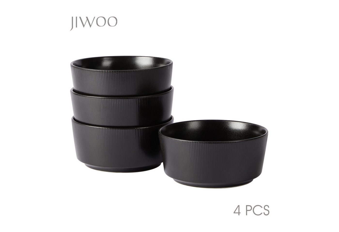 JIWOO Schüssel 4er,6 inch,Schüssel-Set,Salatschüssel,Obstschale,Müslischüssel, Hochwertiges Keramik, (Schüssel-Set, 4-tlg), Großes Fassungsvermögen, rutschfest und langlebig von JIWOO