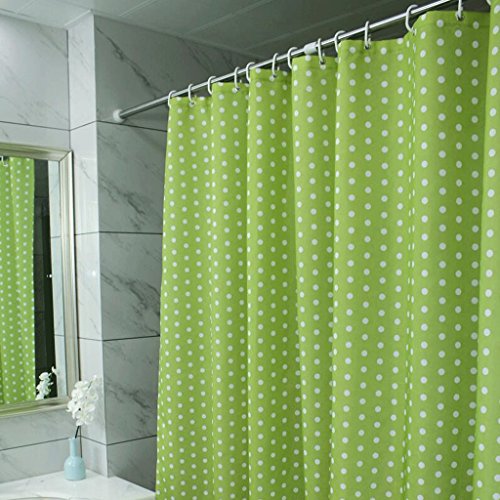 JIY-Duschvorhang Green White Point Printing Duschvorhänge wasserdichte Verdickung Form Umweltfreundliche Hängende Vorhänge (Size : 200 * 180cm) von JIY-Duschvorhang