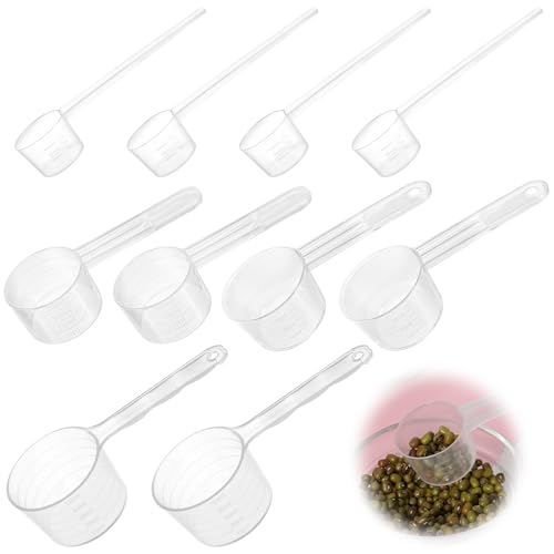JIYIN 10 Stück Messlöffel Set, Dosierlöffel Transparent mit Skala 5g, 10g, 20g, 25g Messlöffel Gramm für Proteinpulver Kaffee Milchpulver Backen Kochen JIYIN 10 Stück Messlöffel Set, Dosierlöffel Transparent mit Skala 5g, 10g, 20g, 25g Messlöffel Gramm für Proteinpulver Kaffee Milchpulver Backen Kochen von JIYIN