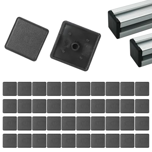 JIYIN 40 Stück Endkappen Aluprofil 20x20, Aluprofil 20x20 Zubehör, Aluminium Profil Endkappe Abdeckkappen Kunststoff Schutzkappen für Alu-Konstruktionsprofil, Profil-Endkappe von JIYIN