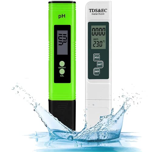 PH Messgerät, PH/TDS/EC Temperatur Tester mit 4 in 1 Set, 0-14 pH-Messbereich-±0,1 pH-Genauigkeit, PH Wert Messgerät Pool Trinkwasser Schwimmbad Aquarium Pools,Leitwertmessgerät mit hoher Genauigkeit von JIYISHIHOU