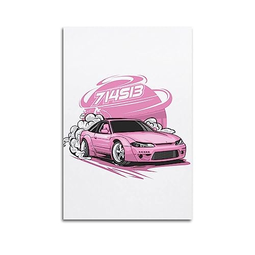 JIYUN Anime Jdm Sportauto-Poster Nissan Silvia S13 Rennauto-Poster, dekoratives Gemälde, Leinwand, Wandposter und Kunstbild, modernes Familien-Schlafzimmer, Dekoration, Poster, 30 x 45 cm von JIYUN