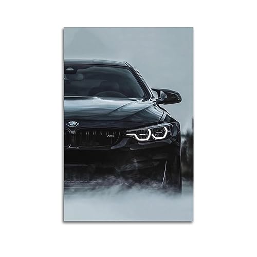 JIYUN Deutsches Sportwagen-Poster BMW M4 G80 F82 Performance-Auto-Poster, dekorative Malerei, Leinwand, Wandposter und Kunstdruck, modernes Familienschlafzimmer-Dekor-Poster, 60 x 90 cm von JIYUN
