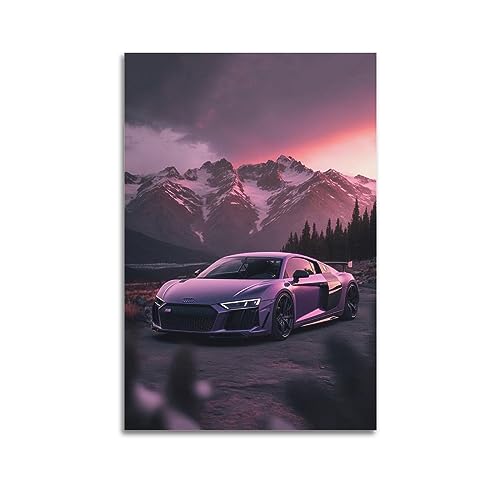 JIYUN Deutsches Supersportwagen-Poster Audi R8 Performance Auto Rennauto Poster Dekorative Malerei Leinwand Wandposter und Kunstdruck Moderne Familie Schlafzimmer Dekor Poster 30 x 45 cm von JIYUN