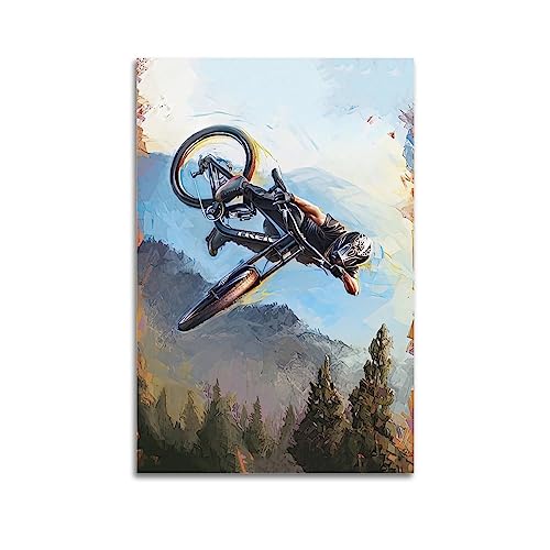 JIYUN Extremsport-Poster Mountainbike, Freestyle Downhill, dekoratives Gemälde, Leinwand-Wandposter und Kunstdruck, modernes Familienschlafzimmer-Dekor-Poster, 60 x 90 cm von JIYUN