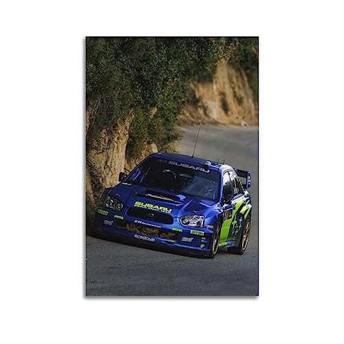 JIYUN Performance-Auto-Poster Subaru Impreza STi WRC Rallye-Auto-Poster, dekoratives Gemälde, Leinwand-Wandposter und Kunstdruck, modernes Familienschlafzimmer-Dekor-Poster, 60 x 90 cm von JIYUN