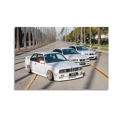 JIYUN Vintage-Auto-Poster BMW E36 M3 & E30 M3 & E46 M3 Performance Auto Poster Dekorative Malerei Leinwand Wandposter und Kunstdruck Modern Familie Schlafzimmer Dekor Poster 30 x 45 cm von JIYUN