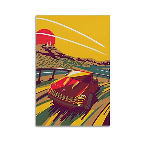JIYUN Vintage-Poster Fiat Abarth 124 Spider Racing Car Poster Dekorative Malerei Leinwand Wandposter und Kunstbild Druck Moderne Familie Schlafzimmer Dekor Poster 40 x 60 cm von JIYUN