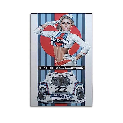 JIYUN Vintage Supercar Poster Porsche Girl Art Poster Dekorative Malerei Leinwand Wandposter und Kunstbild Druck Moderne Familie Schlafzimmer Dekor Poster 60 x 90 cm von JIYUN