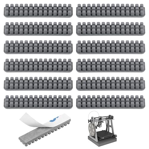 JIZZU 12 Stück 3D Drucker Silikon Düsenbürste für Bambu Lab A1, 3D Drucker Hotend Düsenbürste Ersatz Kit mit selbstklebendem, Düsen Silikonbürste nur für Bambu Lab A1(37 x 8 x 5 mm) von JIZZU