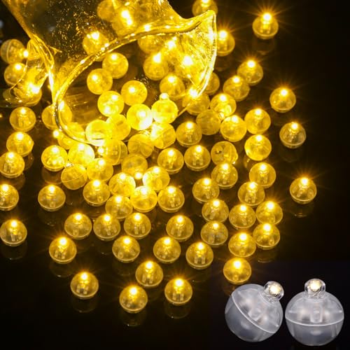 JIZZU Runde LED Ballons Lichter, 120 Stück Mini Runde Ball Ballon Licht, Bunte Runde Led Ballons Lichter, Flash Buntes Licht für Papierlaterne Ballon Hochzeit Party Geburtstag Dekoration von JIZZU