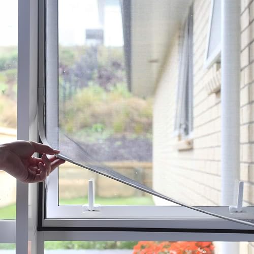 Fliegengitter Fenster Magnet, Zuschneidbar Mückennetz Fenster, Insektenschutz Fenster Magnetisch ohne Bohren, Glasfaser-Mesh Moskitonetz Fenster Mit Rahmen von JIcloun