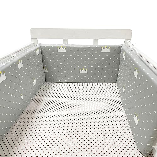 JIcloun Babybett Umrandungen Baby Bettumrandung Baby Nestchen Bettumrandung Bettschlange Baumwolle 30x200 cm Babybettschutzumrandung für Kinderbetten Kantenschutz,A20 von JIcloun