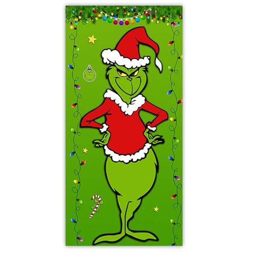 JIcloun Weihnachten Tür Abdeckung Dekoration Weihnachtsmann Hängen Banner Hintergrund, Weihnachtsbanner für Haus Haustür Veranda Weihnachten Deko,A2 JIcloun Weihnachten Tür Abdeckung Dekoration Weihnachtsmann Hängen Banner Hintergrund, Weihnachtsbanner für Haus Haustür Veranda Weihnachten Deko,A2 von JIcloun