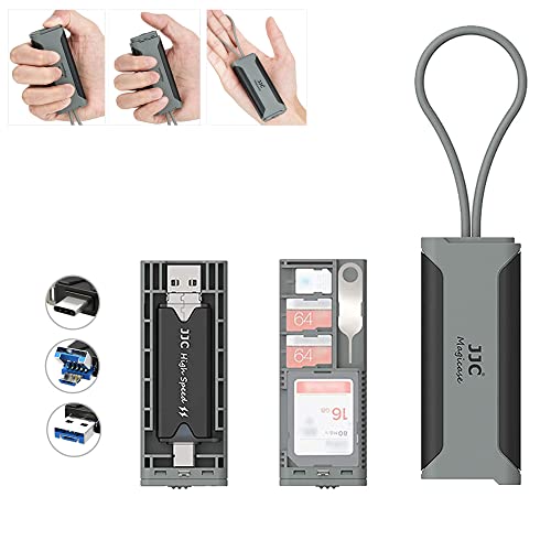 JJC Reise-Speicherkartenetui mit USB 3.0 Kartenleser und Kartenentfernungswerkzeug im Slot für SD x 1 + TF/MSD x 2 + Nano SIM x 1, SD Kartenhalter - Grau JJC Reise-Speicherkartenetui mit USB 3.0 Kartenleser und Kartenentfernungswerkzeug im Slot für SD x 1 + TF/MSD x 2 + Nano SIM x 1, SD Kartenhalter - Grau von JJC