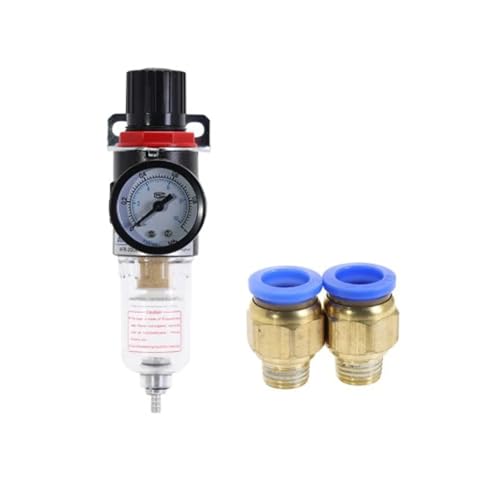 AFR2000 Luftdruckminderer Regler Wasser Ölabscheider Falle Filter Öler Kompressor mit 4 6 8 10 12mm Schnellverschraubungen(With 10mm Fittings) von JJCFGRDM
