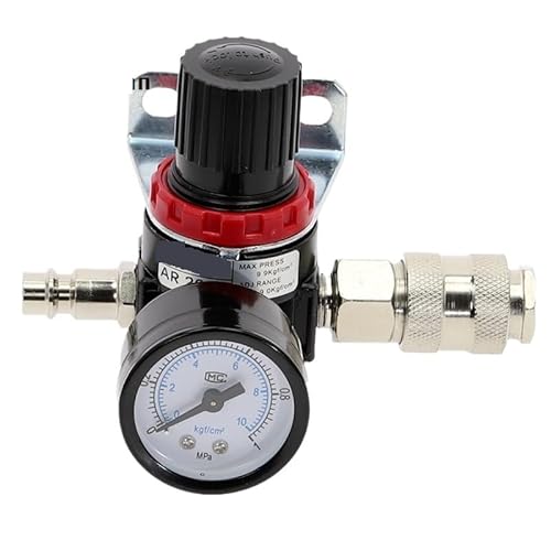 AR2000 1/4 "Gewinde Standard Pipe Thread Pneumatische Luft Kompressor Druckregler Reduzierung Ventil 4MM-16MM Anschluss Armaturen EU typ(AR2000-Brass-BT,AR2000) von JJCFGRDM