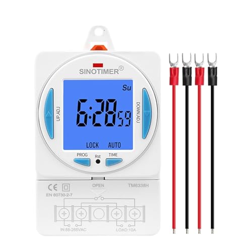 Elektronischer 7-Tage-programmierbarer digitaler industrieller Zeitschalter 8 Gruppen EIN/AUS-Nasskontakt-Timer Spannungsausgang AC 220 V 10 A(Orange Backlight) von JJCFGRDM