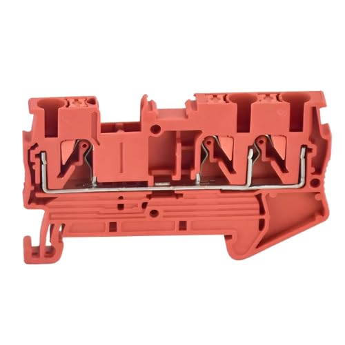 JJCFGRDM 10 Stück PT 2,5-Twin Din Rail Terminal Block 3 Leiter Push-In-Feder Schraubenlose Durchführung durch Drahtleiter-Drahtverbinder(ORANGE) von JJCFGRDM