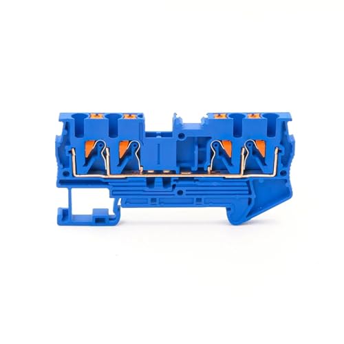 JJCFGRDM 10 Stück PT2.5-Quattro Terminal Block 4 Leiter Din-Schiene Elektrischer Draht Federanschluss Push-In Leiter Drahtverbinder(Blue) von JJCFGRDM