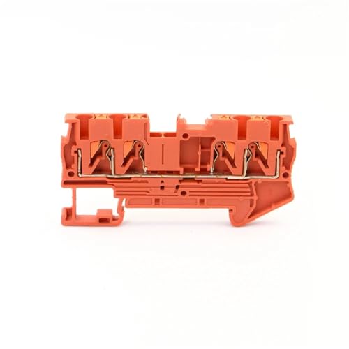 JJCFGRDM 10 Stück PT2.5-Quattro Terminal Block 4 Leiter Din-Schiene Elektrischer Draht Federanschluss Push-In Leiter Drahtverbinder(ORANGE) von JJCFGRDM