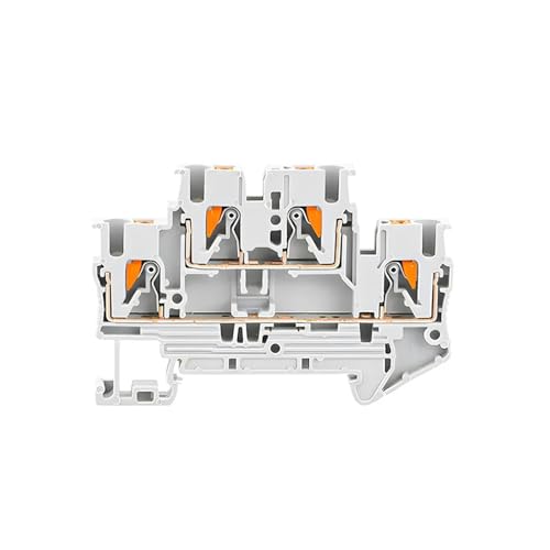 JJCFGRDM 10 Stück PTTB-2.5 Din Rail Terminal Block 4 Farben Elektrischer Steckverbinder Doppelschicht Federdraht Anschlussdraht Leiter PTTB2.5(Gray) von JJCFGRDM