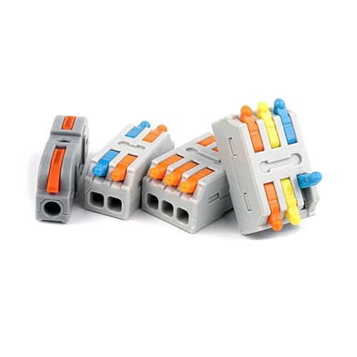 JJCFGRDM Mini Compact Universal Fast Electrical Wire Terminal Block 2/3-poliger Leiter Push-in-Spleiß-Docking-Verkabelungsanschluss 221 222(D3-3O 25PCS) von JJCFGRDM