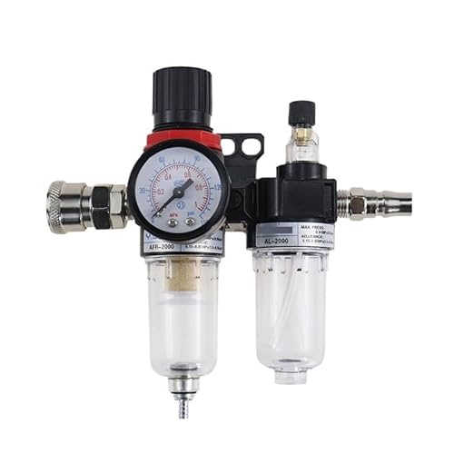 Pneumatische Luftquellenprozessoren AFC2000+AL2000 1/4-Gewinde Luftkompressor Öl-Wasser-Abscheider Filterregler Abscheiderventil(Fine AFC2000,Gas source 10mm) von JJCFGRDM