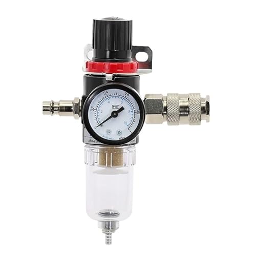 Pneumatischer Luftquellen-Behandlungsfilter AFR2000 Einstellbares Manometer 1/4" Druckbegrenzung 4 mm 6 mm 8 mm 10 mm(AFR2000-304-PC,6MM) von JJCFGRDM