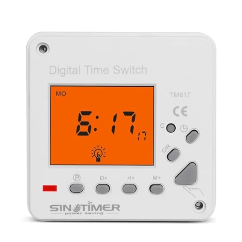 TM617 220 V 230 V 110 V AC Elektronisch Digital 7 Tage Wöchentlich Elektronischer programmierbarer Zeitschaltuhr Zeitrelais Uhrsteuerung Schwarzlicht(110V) von JJCFGRDM