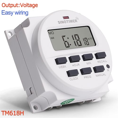 TM618H DC 12 V 24 V AC 110 V 120 V 220 V 230 V Volt Spannungsausgang Digital 7 Tage wöchentlich programmierbarer Zeitschaltuhr Zeitrelaissteuerung(12V Timer) von JJCFGRDM