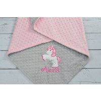 Baby Decke Personalisierte Minky-Einhorn Decke-Einhorn Minky Decke-Minky Einhorn Monogramm von JJCuties