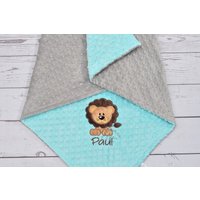 Baby-Decke-Personalisierter Löwe Minky Baby-Decke Junge-Löwe Junge-Decke-Mädchen-Löwe-Decke-Zoo-Tier-Decke-Personalisierte Junge von JJCuties