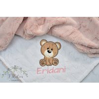 Baby Mädchen Decke-Teddybär Personalisiert Babydecke-Bär Minky Decke-Junge Teddybär Decke-Bär Kinderzimmer von JJCuties