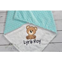 Bär Babydecke-Teddybär Personalisiert Babydecke-Bär Minky Decke Junge Mädchen Teddybär Decke-Bär Kinderzimmer von JJCuties