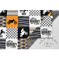 Dirt Bike Baby Decke-Motocross Personalisierte Minky Decke-Motorcross Decke-Motocycle Boy Mädchen Decke Kindergarten von JJCuties