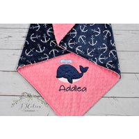 Minky Baby Decke-Anker Decke-Wal Decke Anker Babydecke-Wal Mädchen Babydecke von JJCuties