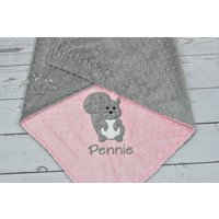 Minky Baby Decke Personalisierte Wald Decke-Eichhörnchen Monogramm Decke-Mädchen Mädchen von JJCuties