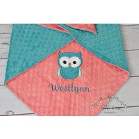 Personalisierte Baby Decke-Eule Decke-Personalisierte Eule Minky Decke-Minky Decke-Baby-Mädchen Decke von JJCuties