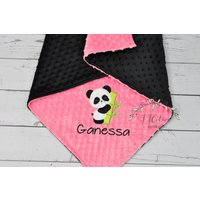 Personalisierte Baby Decke-Panda Minky Decke-Personalisierte Decke-Minky Mädchen Decke von JJCuties