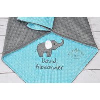 Personalisierte Baby Minky Decke-Elephant Decke-Personalisierte Elefant Decke-Minky Decke-Junge Mädchen Babydecke von JJCuties
