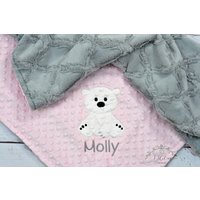 Personalisierte Babydecke-Personalisierte Eisbär Babydecke-Eisbär Minky Decke-Personalisierte Bär Decke-Minky Babydecke von JJCuties