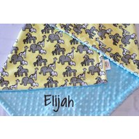 Personalisierte Babydecke-Zoo Tier Minky Babydecke-Elefant Baby Decke-Giraffe Babydecke-Zebra Decke-Tier Kinderzimmer von JJCuties